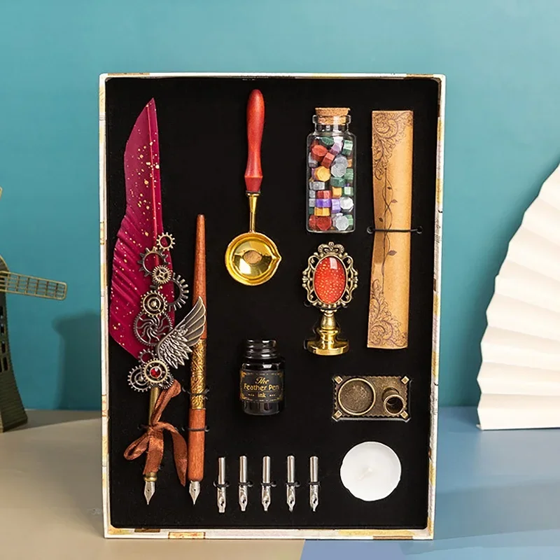 Wax Seal Stamp Set - Двойная ручка, антикварный набор перьевых ручек,