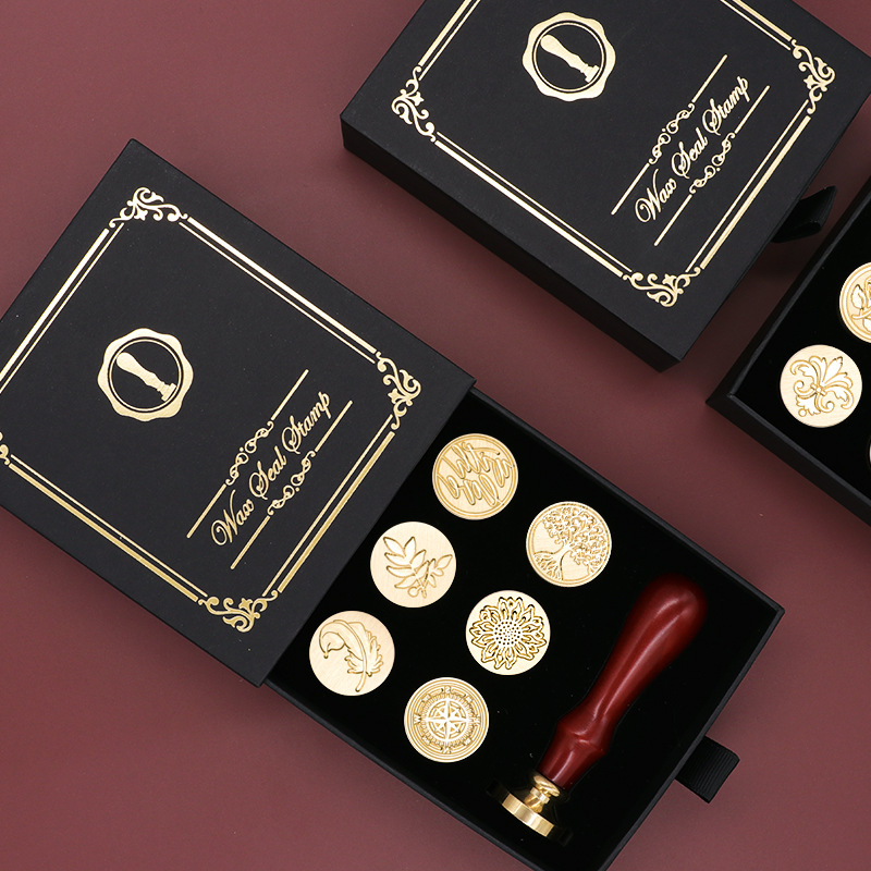 Wax Seal Stamp Set - Набор винтажных восковых печатей в европейском