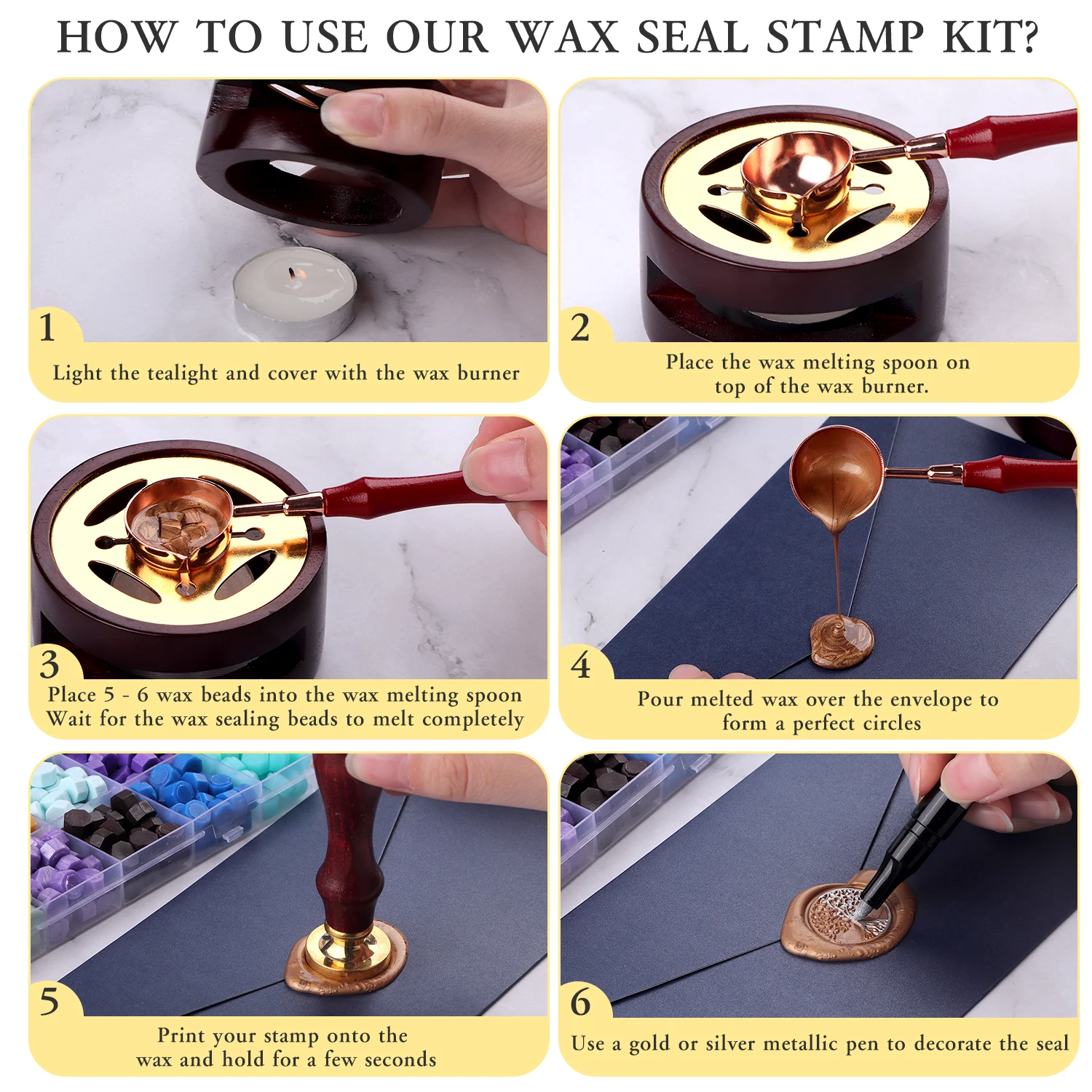 Набор для восковой печати: DIY – обзор и цена Wax Seal Stamp Set