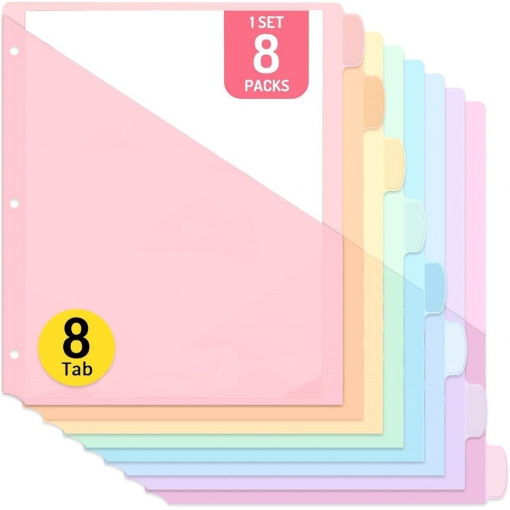 8 шт. пастельных разделителей  – обзор и цена Tab Divider A4